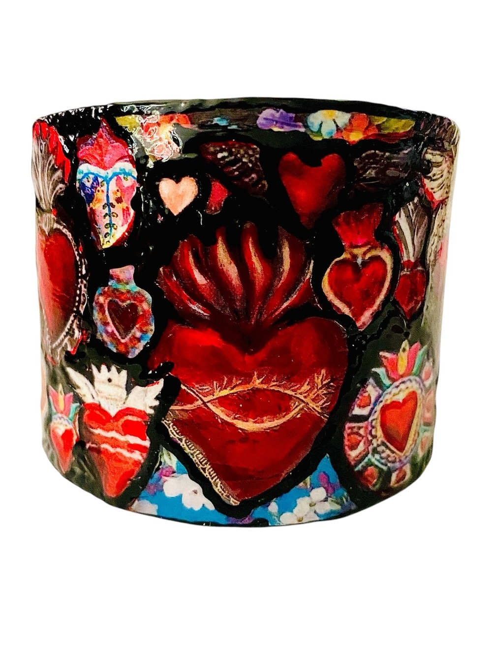Sacred Heart Blessing Us Cuff Bracelet/Heart Gift For Her/Fashion/Artisan